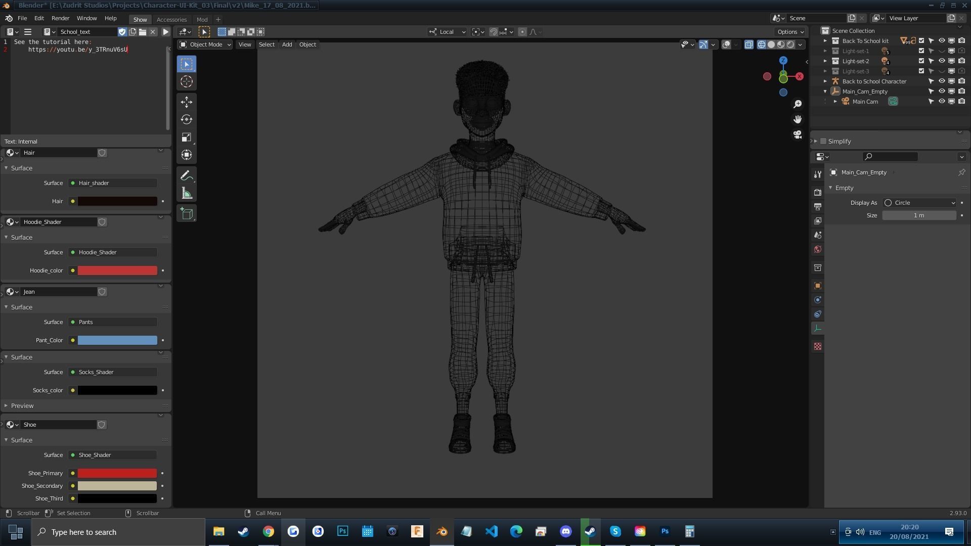 Optimized mesh for Cartoon Black Family characters